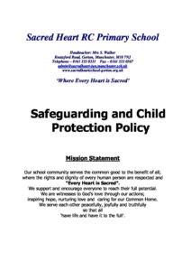 Safeguarding And Child Protection Policy 2022-2023 - Sacred Heart R.C ...